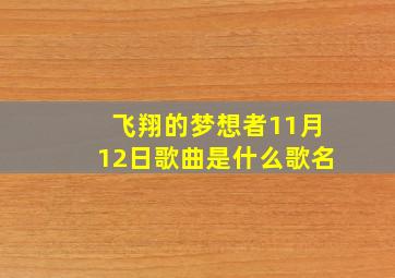 飞翔的梦想者11月12日歌曲是什么歌名