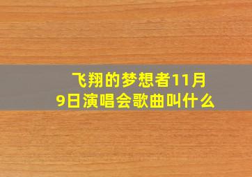 飞翔的梦想者11月9日演唱会歌曲叫什么