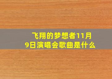 飞翔的梦想者11月9日演唱会歌曲是什么