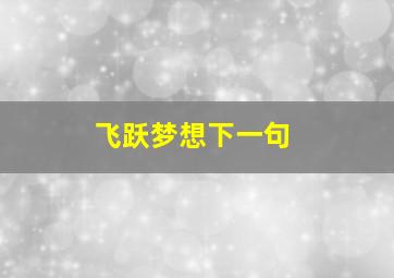 飞跃梦想下一句