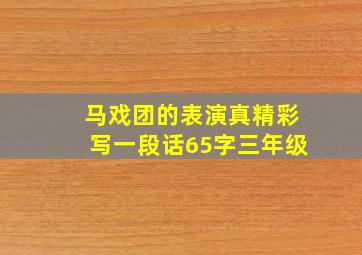 马戏团的表演真精彩写一段话65字三年级