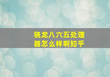 骁龙八六五处理器怎么样啊知乎