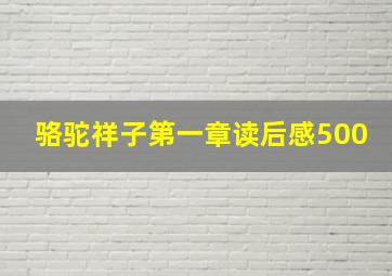 骆驼祥子第一章读后感500