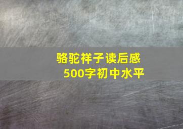 骆驼祥子读后感500字初中水平