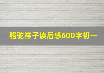 骆驼祥子读后感600字初一