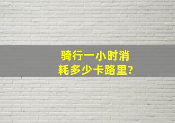 骑行一小时消耗多少卡路里?