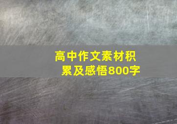 高中作文素材积累及感悟800字