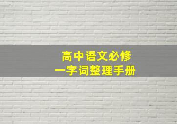 高中语文必修一字词整理手册