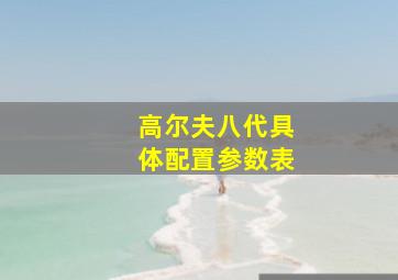 高尔夫八代具体配置参数表