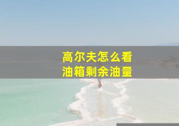 高尔夫怎么看油箱剩余油量