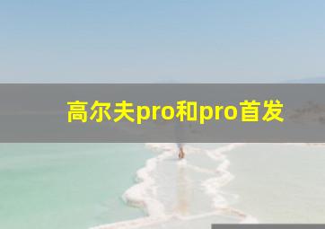 高尔夫pro和pro首发