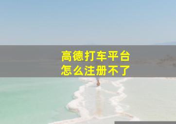 高德打车平台怎么注册不了