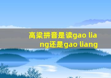 高梁拼音是读gao liang还是gao liang