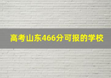 高考山东466分可报的学校