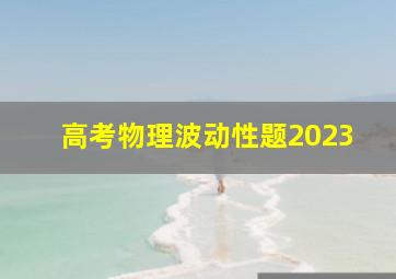 高考物理波动性题2023