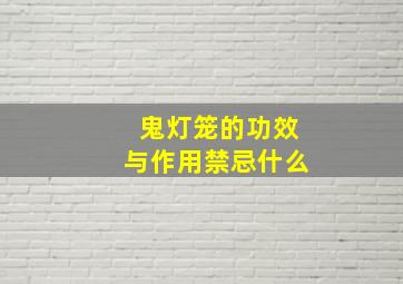 鬼灯笼的功效与作用禁忌什么