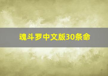 魂斗罗中文版30条命