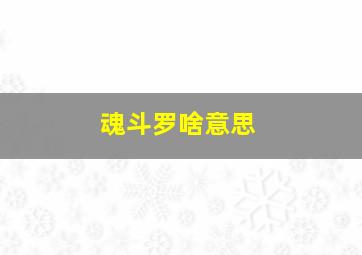 魂斗罗啥意思