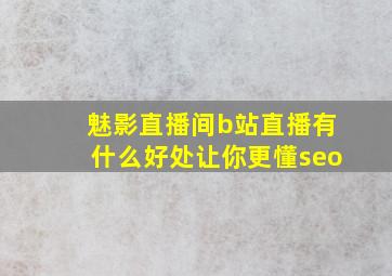 魅影直播间b站直播有什么好处让你更懂seo