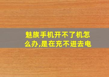 魅族手机开不了机怎么办,是在充不进去电