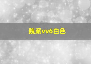 魏派vv6白色