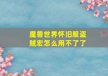 魔兽世界怀旧服盗贼宏怎么用不了了