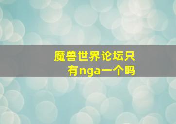 魔兽世界论坛只有nga一个吗