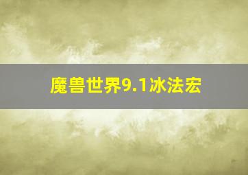 魔兽世界9.1冰法宏