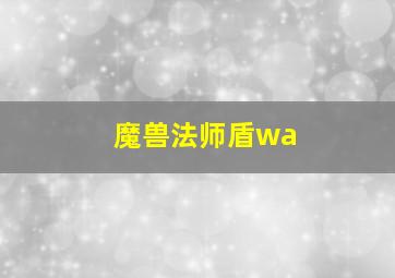 魔兽法师盾wa