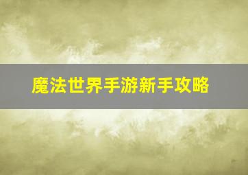 魔法世界手游新手攻略