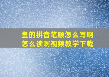 鱼的拼音笔顺怎么写啊怎么读啊视频教学下载