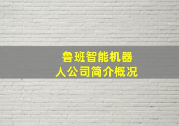 鲁班智能机器人公司简介概况