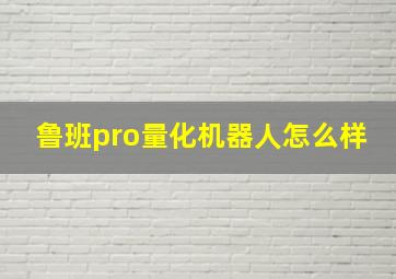 鲁班pro量化机器人怎么样