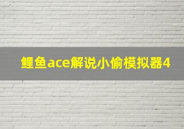 鲤鱼ace解说小偷模拟器4