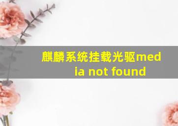 麒麟系统挂载光驱media not found