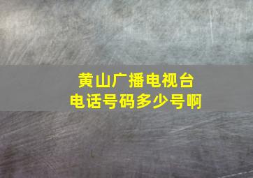 黄山广播电视台电话号码多少号啊