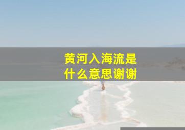 黄河入海流是什么意思谢谢