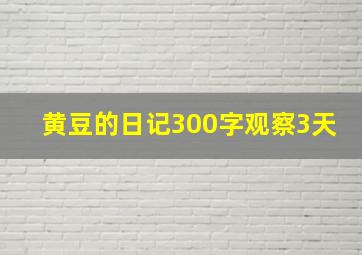 黄豆的日记300字观察3天