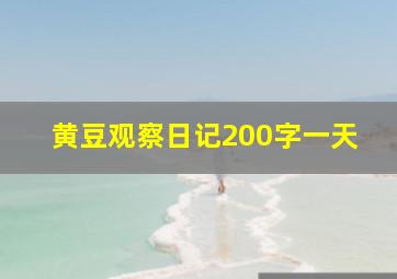 黄豆观察日记200字一天