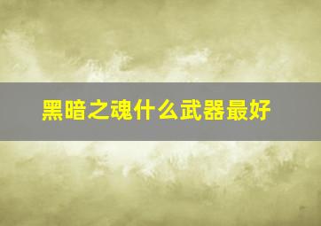 黑暗之魂什么武器最好