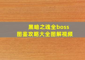 黑暗之魂全boss图鉴攻略大全图解视频