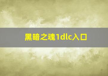 黑暗之魂1dlc入口