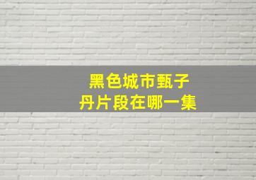 黑色城市甄子丹片段在哪一集