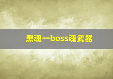 黑魂一boss魂武器