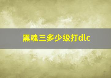 黑魂三多少级打dlc