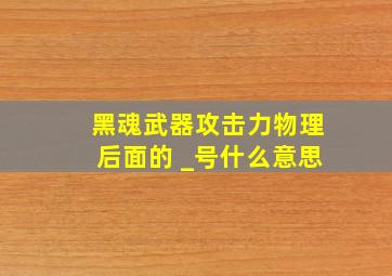 黑魂武器攻击力物理后面的+_号什么意思