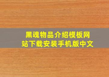 黑魂物品介绍模板网站下载安装手机版中文