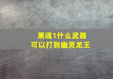 黑魂1什么武器可以打到幽灵龙王