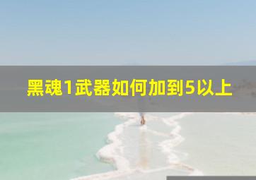 黑魂1武器如何加到5以上