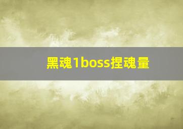 黑魂1boss捏魂量